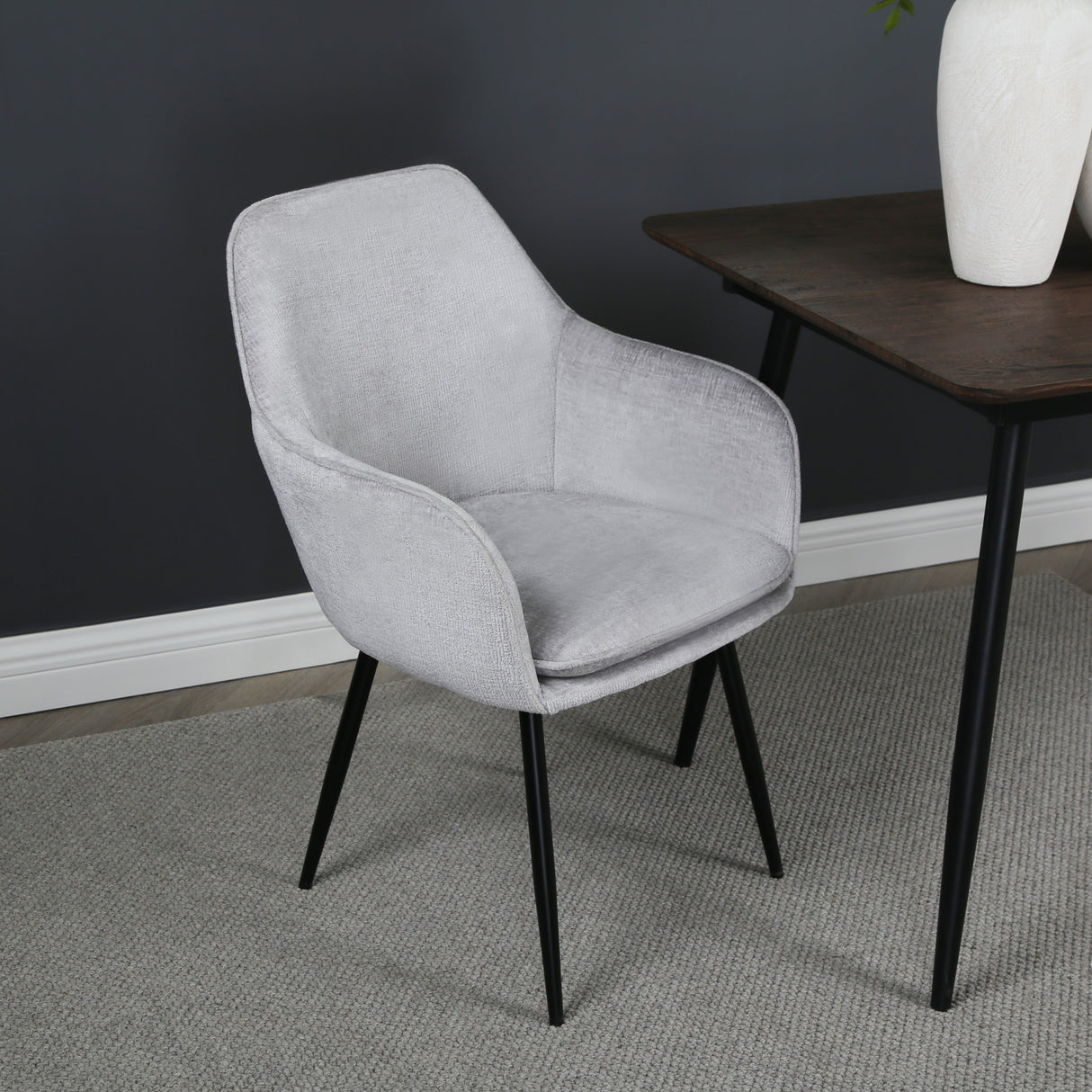 Muse - Accent Chair in Woven Yarn Fabric Upholstery