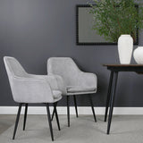 Muse - Pair of Chairs in Woven Yarn Fabric - Set of 2 Dining Chairs