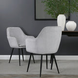 Muse - Pair of Chairs in Woven Yarn Fabric - Set of 2 Dining Chairs