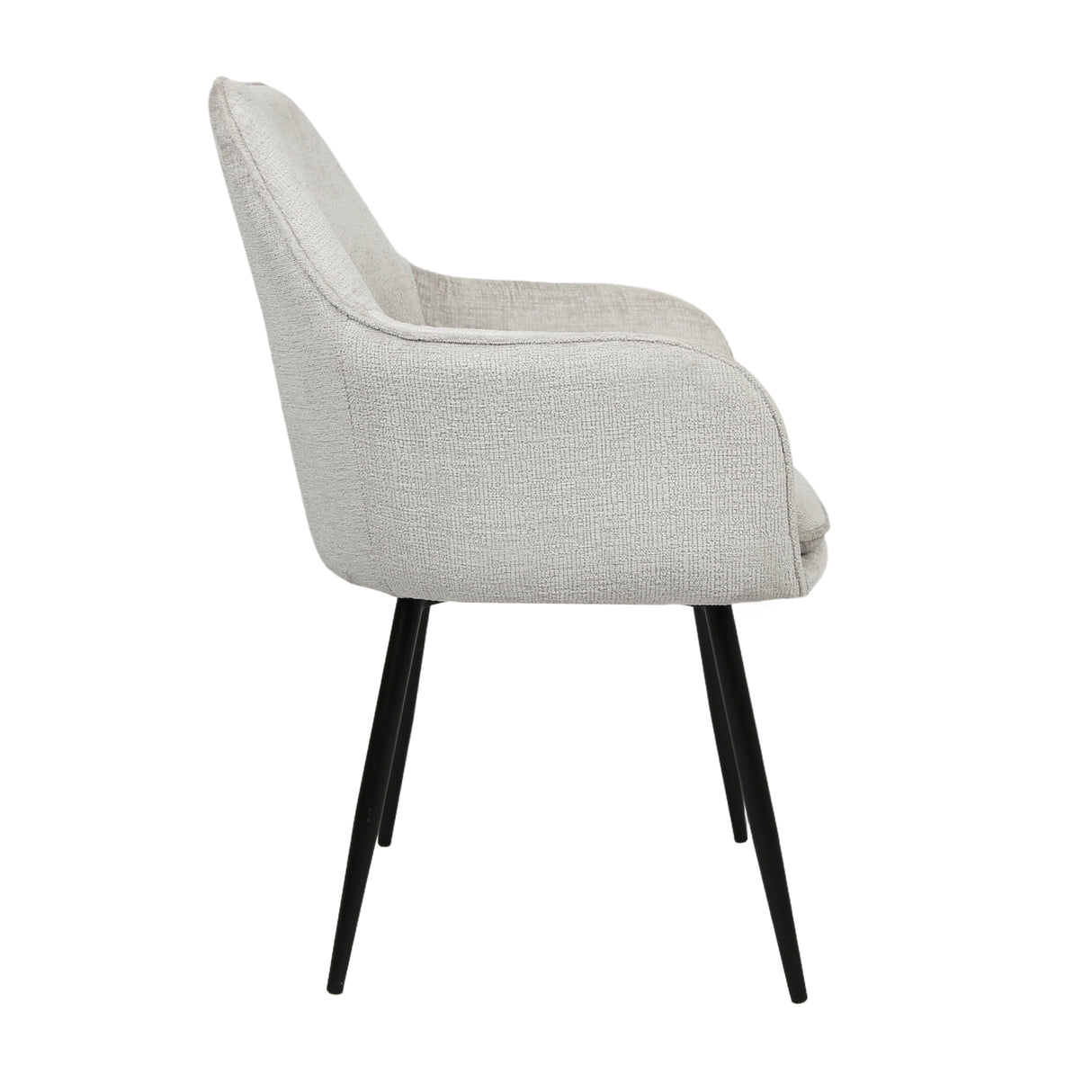 Muse - Pair of Chairs in Woven Yarn Fabric - Set of 2 Dining Chairs