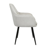 Muse - Pair of Chairs in Woven Yarn Fabric - Set of 2 Dining Chairs