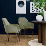 Muse - Pair of Chairs in Woven Yarn Fabric - Set of 2 Dining Chairs