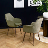 Muse - Pair of Chairs in Woven Yarn Fabric - Set of 2 Dining Chairs