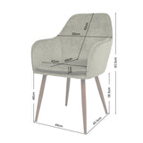 Muse - Pair of Chairs in Woven Yarn Fabric - Set of 2 Dining Chairs
