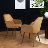 Muse - Pair of Chairs in Woven Yarn Fabric - Set of 2 Dining Chairs
