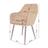 Muse - Pair of Chairs in Woven Yarn Fabric - Set of 2 Dining Chairs