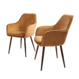 Muse - Pair of Chairs in Woven Yarn Fabric - Set of 2 Dining Chairs