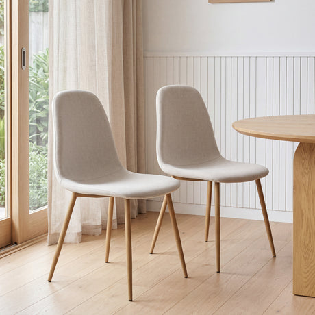 Asteria – 2-Piece Linen Dining Chairs – Modern Kitchen & Dining Seating