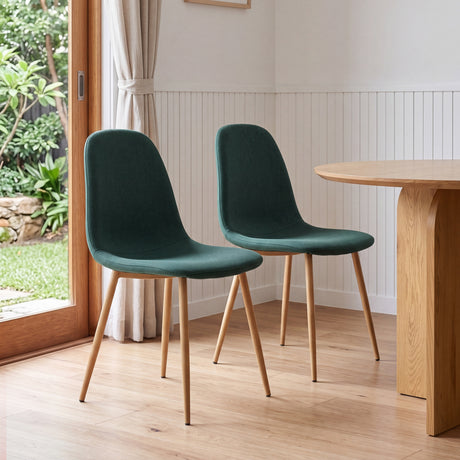Asteria – 2-Piece Linen Dining Chairs – Modern Kitchen & Dining Seating