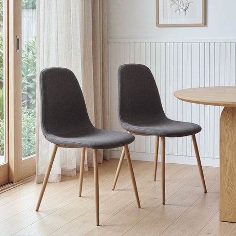 Asteria – 2-Piece Linen Dining Chairs – Modern Kitchen & Dining Seating