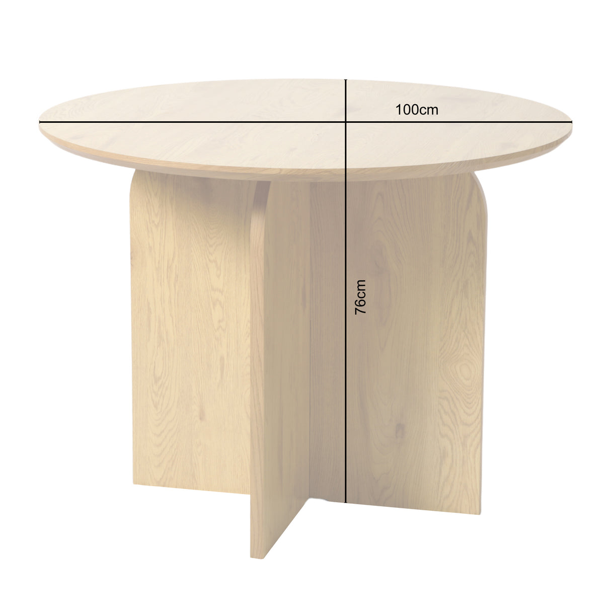 NYX – Modern Round Dining Table – 100cm – Wood or Stone Effect