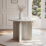 NYX – Modern Round Dining Table – 100cm – Wood or Stone Effect