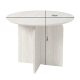 NYX – Modern Round Dining Table – 100cm – Wood or Stone Effect