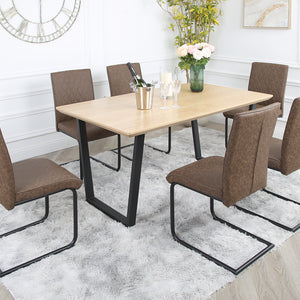 Nestor Dining Set - Oak Table and Industrial Chairs