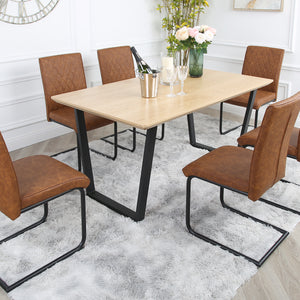 Nestor Dining Set - Oak Table and Industrial Chairs