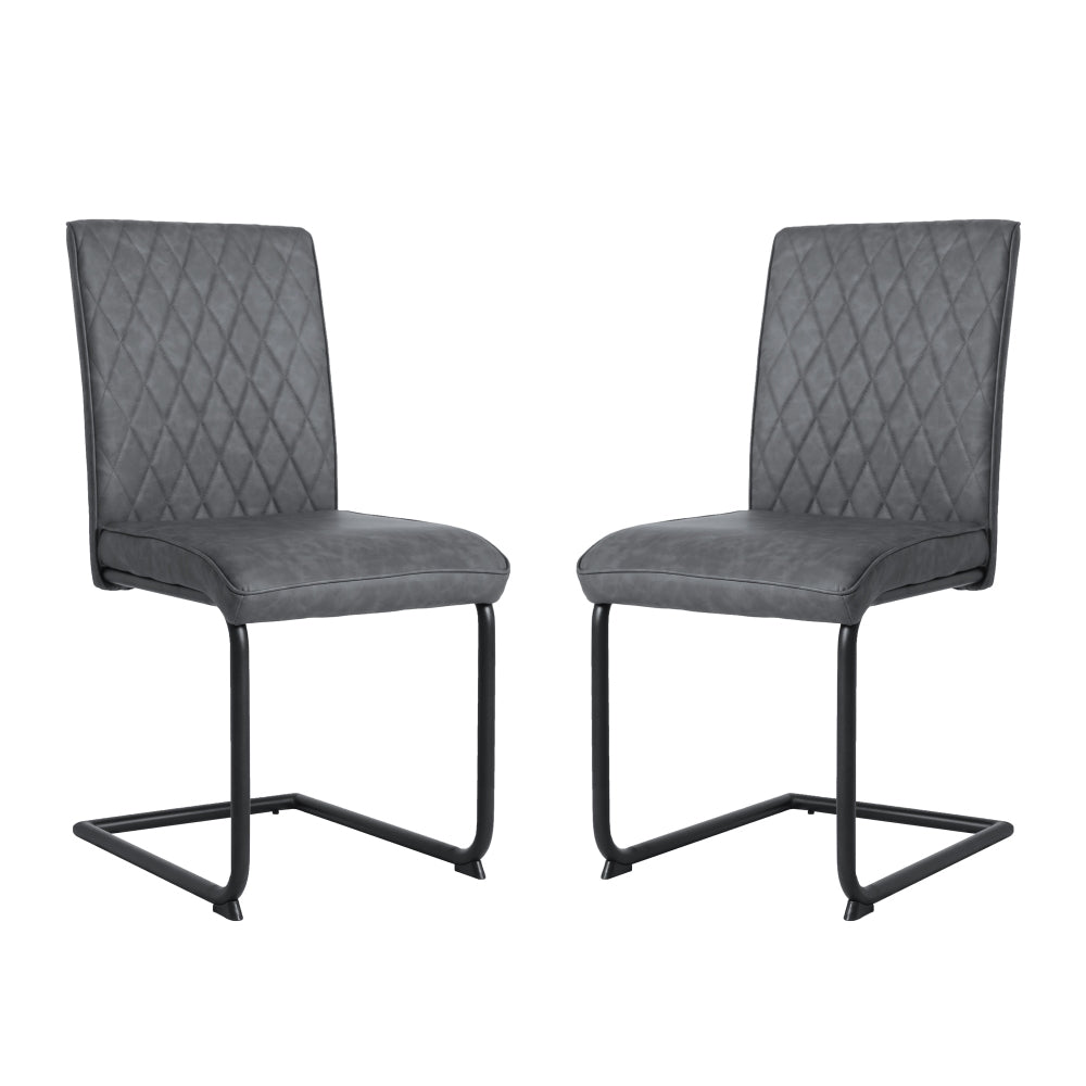 Nestor - Pair of Industrial Dining Chairs - (Tan, Brown, Grey)