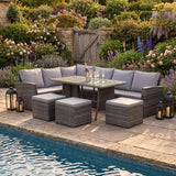 Pelias - Rattan Corner Sofa & Dining Set - 8 Seater