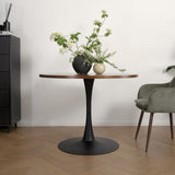 Paris - Walnut Round Dining Table – 4 Seater (100 × 100 cm)