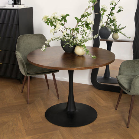 Paris - Walnut Round Dining Table – 4 Seater (100 × 100 cm)