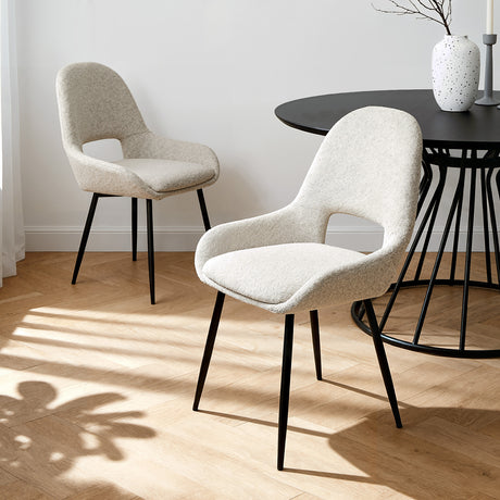 Pebble – Upholstered Dining Chairs in Premium Textured Linen (Set of 2)