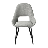 Pebble - Set of 2 Chairs Grey Boucle & Black Legs