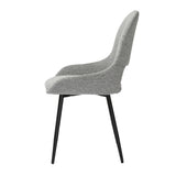 Pebble - Set of 2 Chairs Grey Boucle & Black Legs