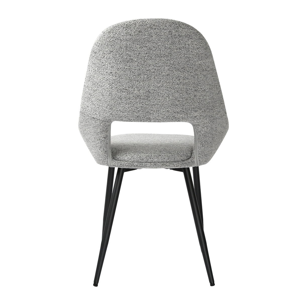 Pebble - Set of 2 Chairs Grey Boucle & Black Legs