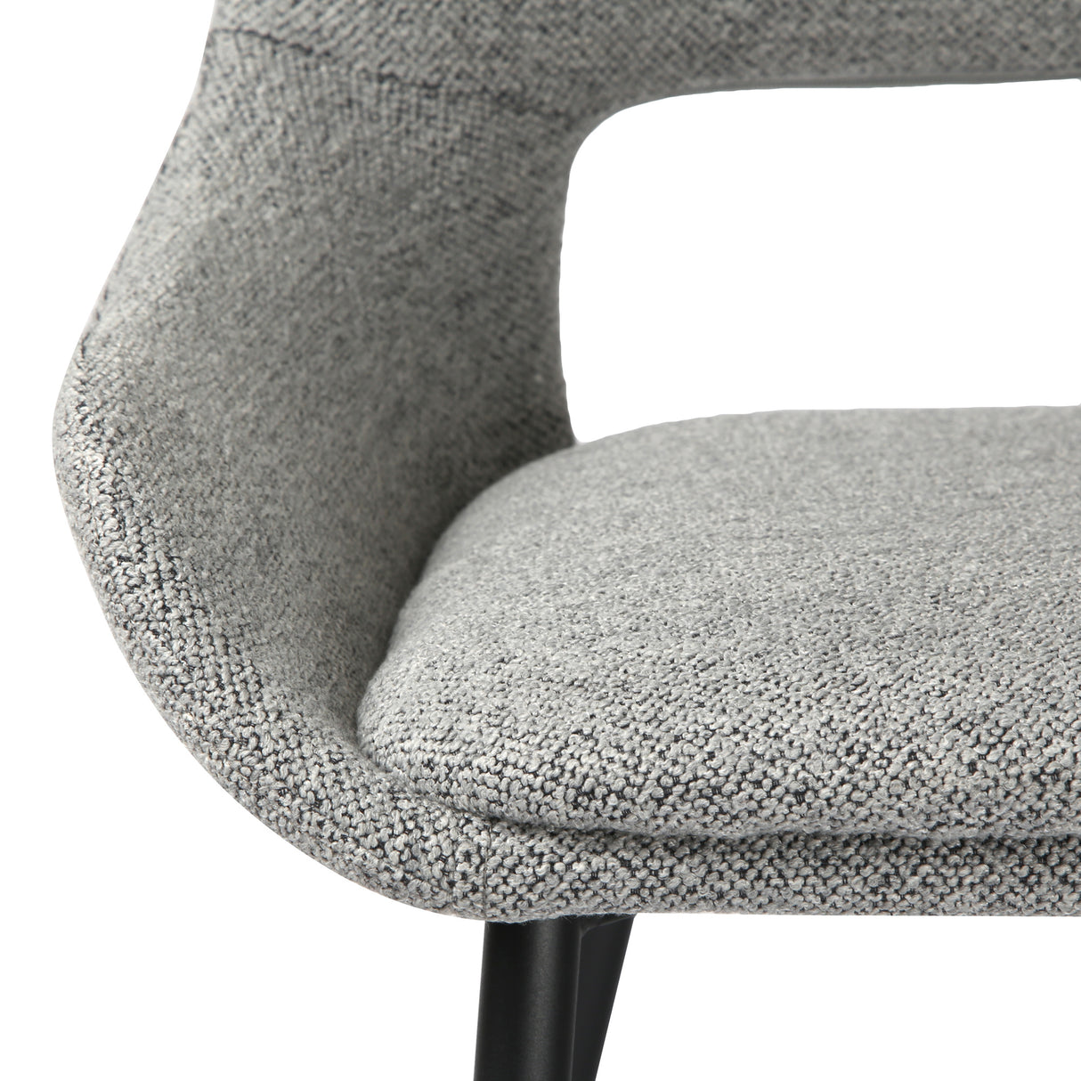 Pebble - Set of 2 Chairs Grey Boucle & Black Legs