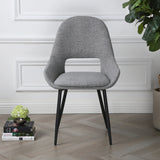 Pebble - Set of 2 Chairs Grey Boucle & Black Legs