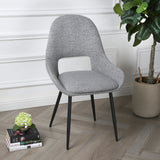 Pebble - Set of 2 Chairs in Linen - Light Grey