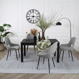 Pebble - Set of 2 Chairs Grey Boucle & Black Legs