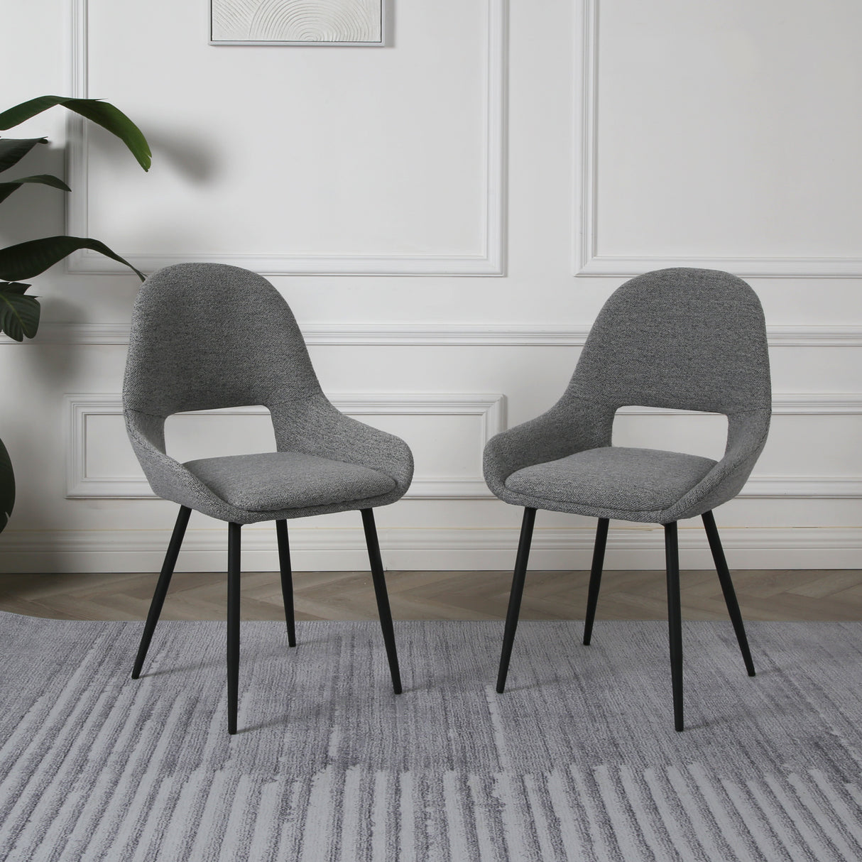 Pebble - Set of 2 Chairs in Linen - Light Grey