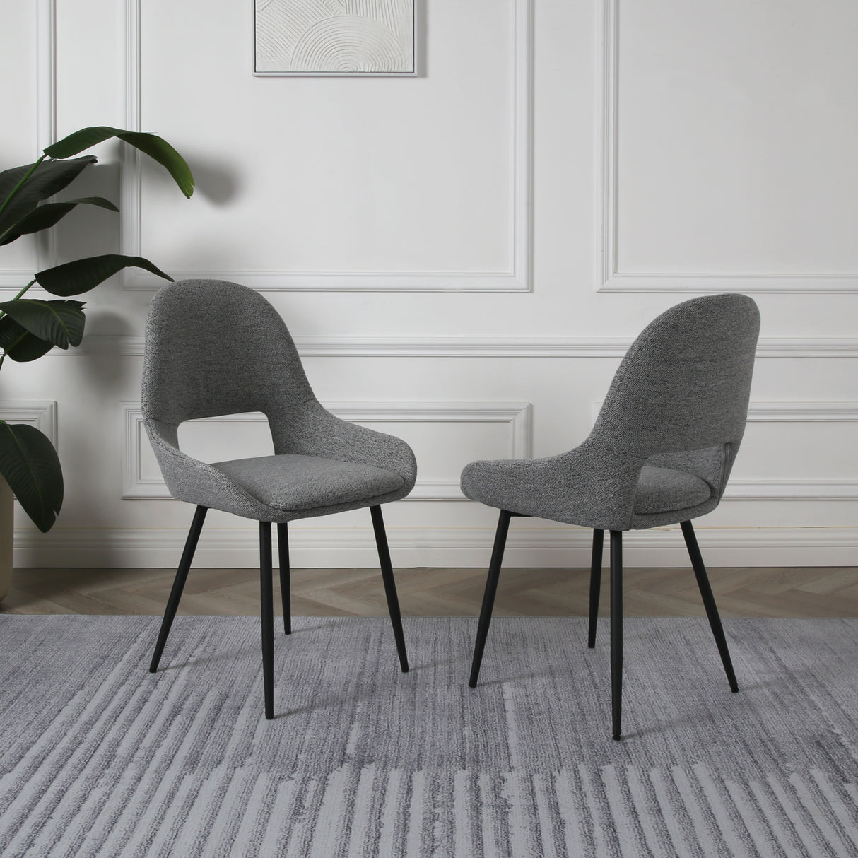 Pebble - Set of 2 Chairs in Linen - Light Grey