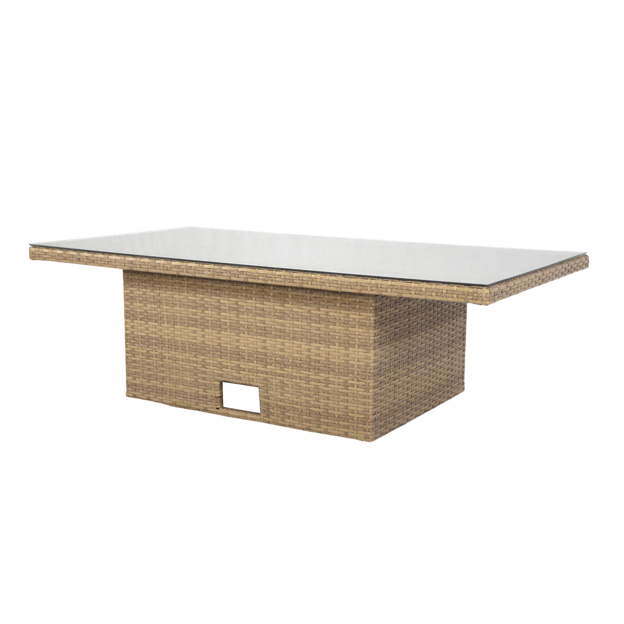 Pelias Rattan Garden Corner 8 Seater Outdoor Sofa Dining Set with Rising Table - Natural/Brown