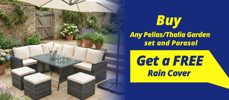 Pelias - Rattan Corner Sofa & Dining Set - 8 Seater