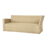 Pelias Rattan Garden Corner 8 Seater Outdoor Sofa Dining Set - Natural/Brown