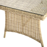 Pelias Rattan Garden Corner 8 Seater Outdoor Sofa Dining Set - Natural/Brown