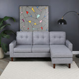 Pisa – Small Corner Sofa Bed with Reversible Chaise  - Soft Woven Fabric
