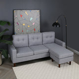 Pisa – Small Corner Sofa Bed with Reversible Chaise  - Soft Woven Fabric