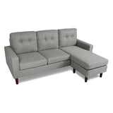 Pisa – Small Corner Sofa Bed with Reversible Chaise  - Soft Woven Fabric