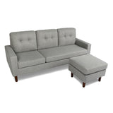 Pisa – Small Corner Sofa Bed with Reversible Chaise  - Soft Woven Fabric