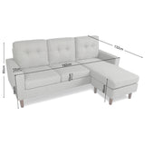Pisa – Small Corner Sofa Bed with Reversible Chaise  - Soft Woven Fabric