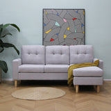 Pisa – Small Corner Sofa Bed with Reversible Chaise  - Soft Woven Fabric