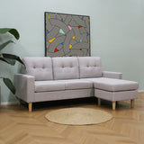 Pisa – Small Corner Sofa Bed with Reversible Chaise  - Soft Woven Fabric
