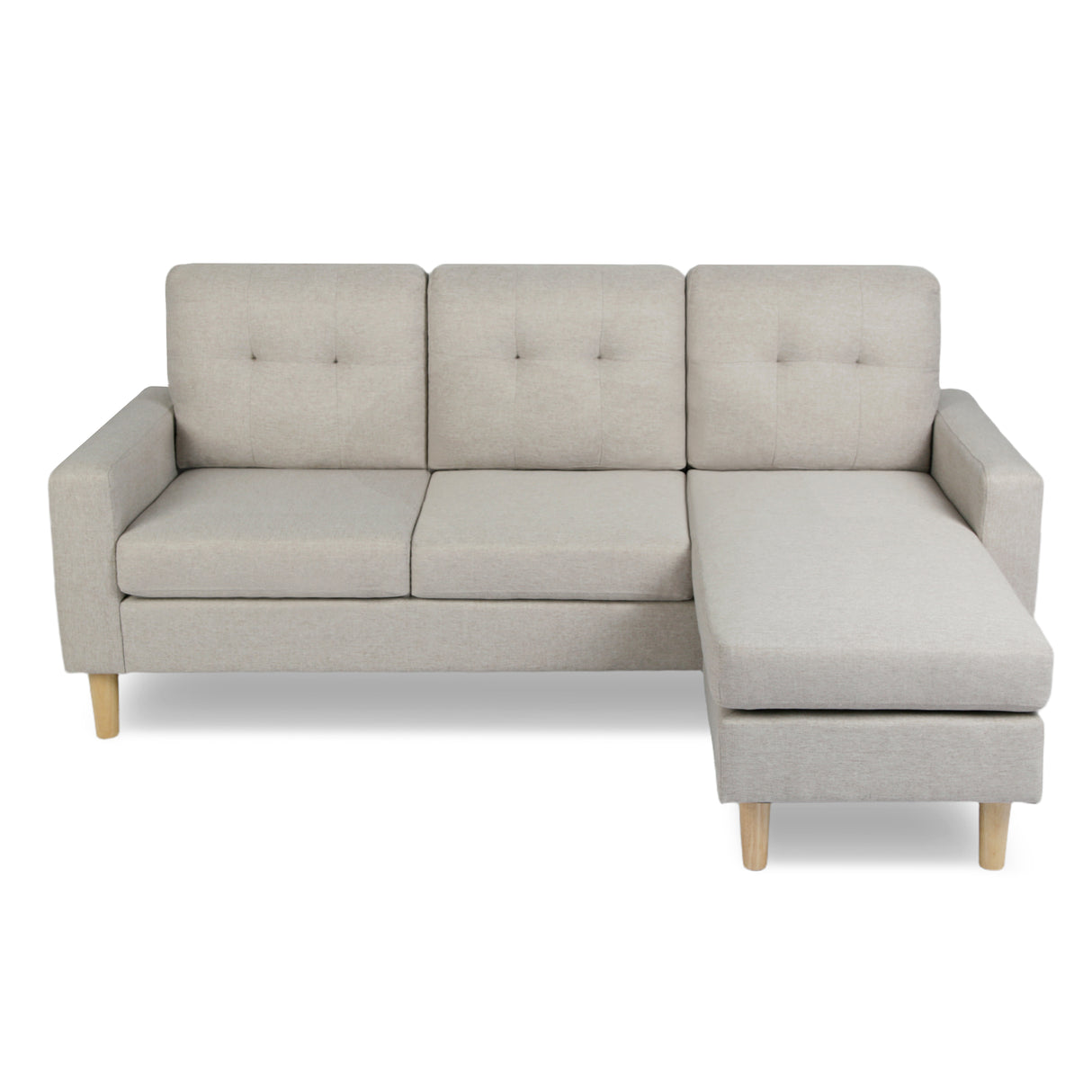 Pisa – Small Corner Sofa Bed with Reversible Chaise  - Soft Woven Fabric
