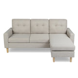 Pisa – Small Corner Sofa Bed with Reversible Chaise  - Soft Woven Fabric