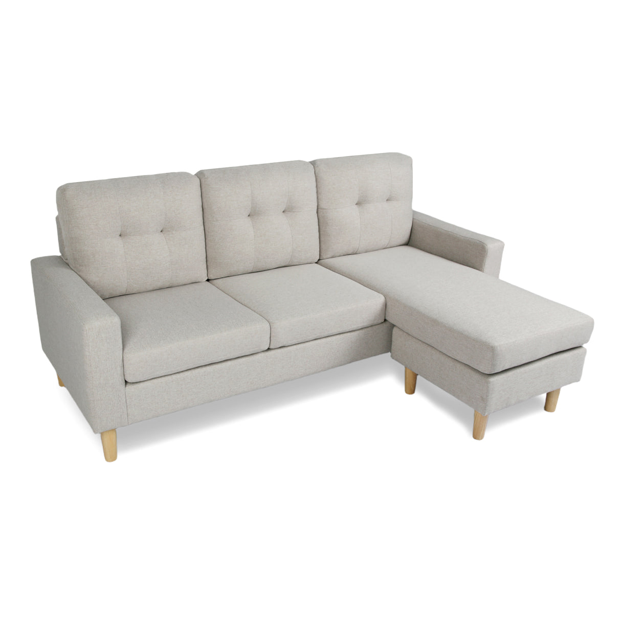 Pisa – Small Corner Sofa Bed with Reversible Chaise  - Soft Woven Fabric