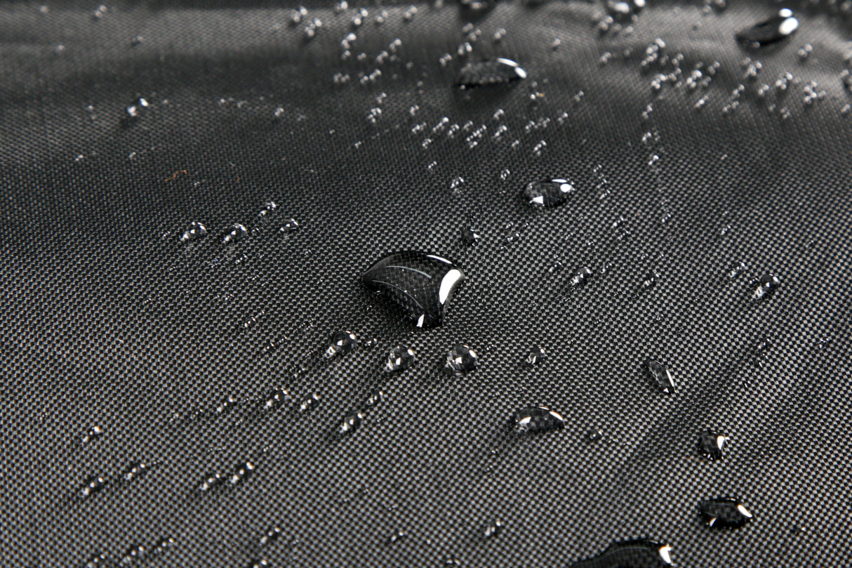 Water droplets on a waterproof fabric surface