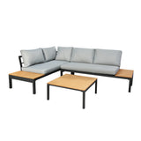 Rhea Platform Corner Sofa – 4-Seater Garden Lounge Set with Table