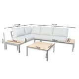 Rhea Platform Corner Sofa – 4-Seater Garden Lounge Set with Table